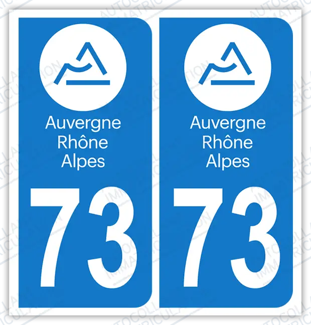 Auto - Autocollant immatriculation 73 – Auvergne-Rhône-Alpes