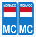 Sticker immatriculation MC – Monaco pour plaque Auto