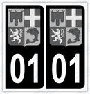 Auto - Autocollant immatriculation 01 - Blason Auvergne Rhône Alpes