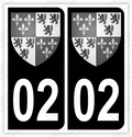 Auto - Autocollant immatriculation 02 – Blason Picardie