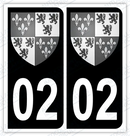 Auto - Autocollant immatriculation 02 – Blason Picardie