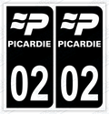 Auto - Autocollant immatriculation 02 – Picardie