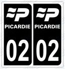 Auto - Autocollant immatriculation 02 – Picardie