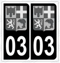 Auto - Autocollant immatriculation 03 – Blason Auvergne-Rhône-Alpes