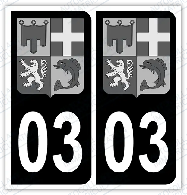 Auto - Autocollant immatriculation 03 – Blason Auvergne-Rhône-Alpes