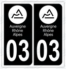 Auto - Autocollant immatriculation 03 – Auvergne Rhône Alpes