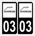Auto - Autocollant immatriculation 03 – Auvergne-Rhône-Alpes