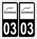 Auto - Autocollant immatriculation 03 – Auvergne-Rhône-Alpes