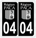 Auto - Autocollant immatriculation 04 – Provence-Alpes-Côte d'Azur