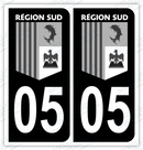 Auto - Autocollant immatriculation 05 – Région Sud