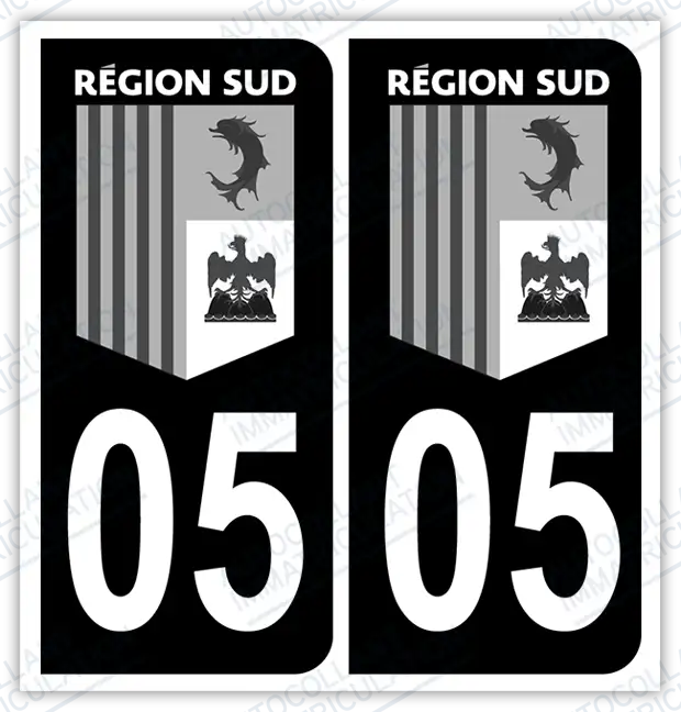 Auto - Autocollant immatriculation 05 – Région Sud