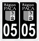 Auto - Autocollant immatriculation 05 – Hautes-Alpes