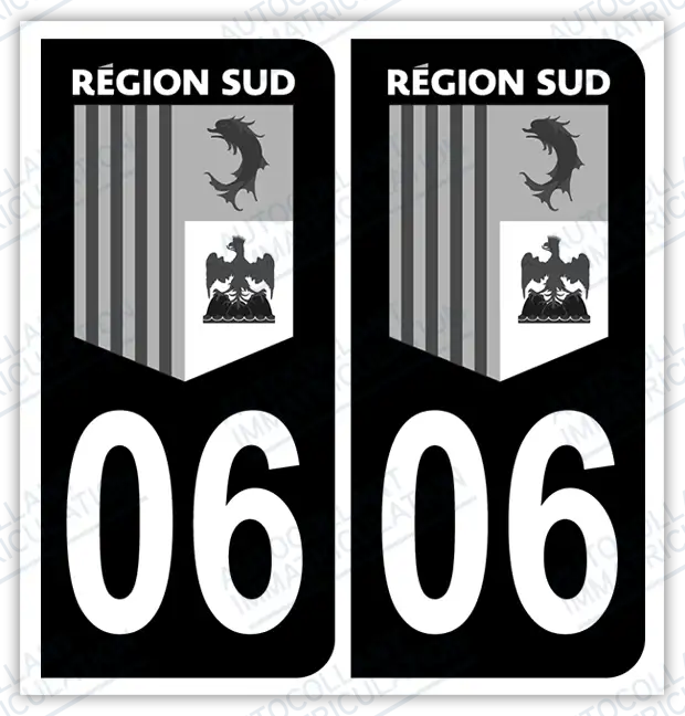 Auto - Autocollant immatriculation 06 – Région Sud