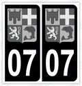 Auto - Autocollant immatriculation 07 – Blason Auvergne Rhône-Alpes