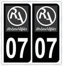 Auto - Autocollant immatriculation 07 – Rhône-Alpes