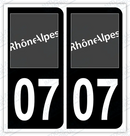 Auto - Autocollant immatriculation 07 – Rhône-Alpes