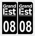 Auto - Autocollant immatriculation 08 – Grand-Est