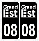Auto - Autocollant immatriculation 08 – Grand-Est