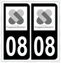 Auto - Autocollant immatriculation 08 – Grand Est