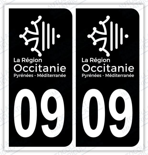 Auto - Autocollant immatriculation 09 – Occitanie