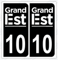 Auto - Autocollant immatriculation 10 – Grand Est