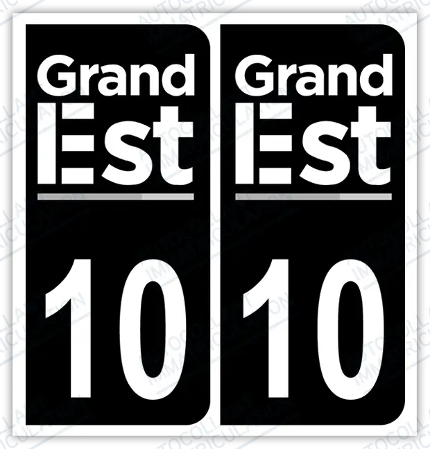 Auto - Autocollant immatriculation 10 – Grand Est