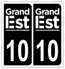 Auto - Autocollant immatriculation 10 – Grand Est