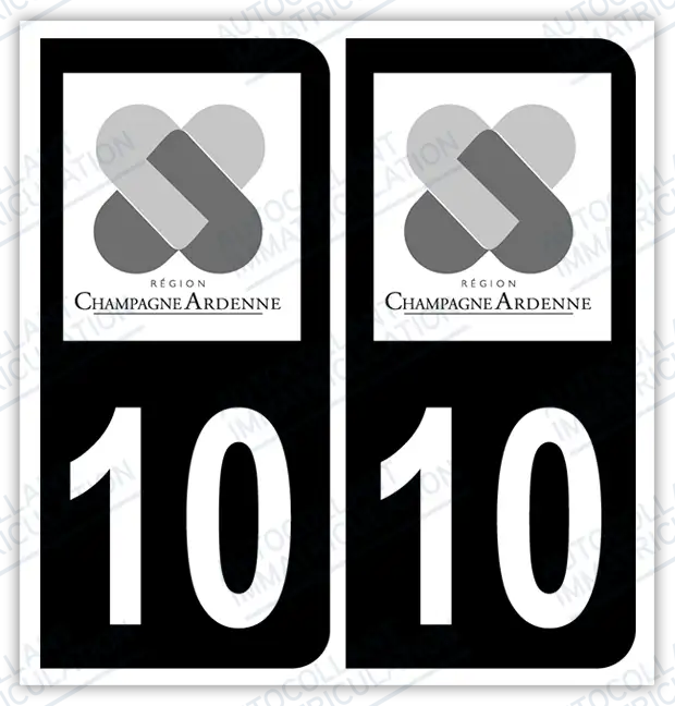 Auto - Autocollant immatriculation 10 – Champagne