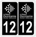 Auto - Autocollant immatriculation 12 – Occitanie