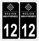 Auto - Autocollant immatriculation 12 – Occitanie
