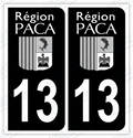 Auto - Autocollant immatriculation 13 – Provence-Alpes-Côte d'Azur