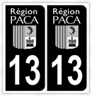 Auto - Autocollant immatriculation 13 – Provence-Alpes-Côte d'Azur