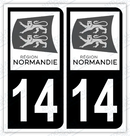 Auto - Autocollant immatriculation 14 – Normandie