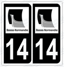 Auto - Autocollant immatriculation 14 – Normandie
