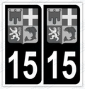 Auto - Autocollant immatriculation 15 – Blason Auvergne-Rhône-Alpes