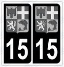 Auto - Autocollant immatriculation 15 – Blason Auvergne-Rhône-Alpes