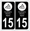 Auto - Autocollant immatriculation 15 – Auvergne-Rhône-Alpes