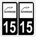 Auto - Autocollant immatriculation 15 – Auvergne