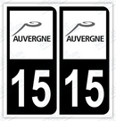 Auto - Autocollant immatriculation 15 – Auvergne