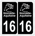 Auto - Autocollant immatriculation 16 – Nouvelle-Aquitaine