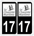 Auto - Autocollant immatriculation 17 – Blason Charente-Maritime