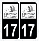 Auto - Autocollant immatriculation 17 – Blason Charente-Maritime