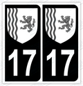Auto - Autocollant immatriculation 17 – Blason Nouvelle-Aquitaine
