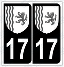 Auto - Autocollant immatriculation 17 – Blason Nouvelle-Aquitaine