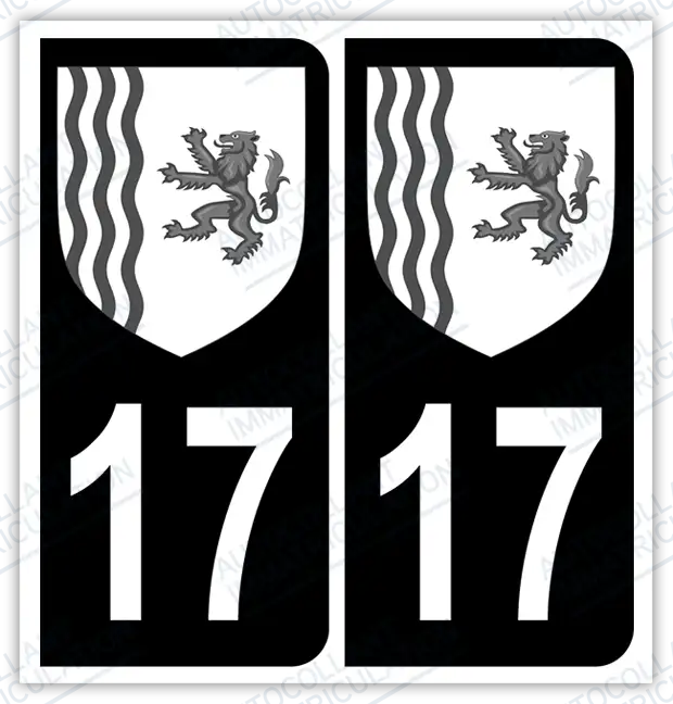 Auto - Autocollant immatriculation 17 – Blason Nouvelle-Aquitaine