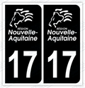 Auto - Autocollant immatriculation 17 – Nouvelle Aquitaine