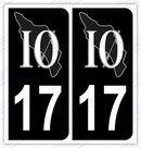 Auto - Autocollant immatriculation 17 – Nouvelle Aquitaine