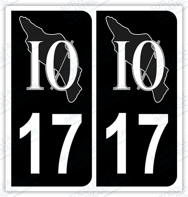 Auto - Autocollant immatriculation 17 – Nouvelle Aquitaine