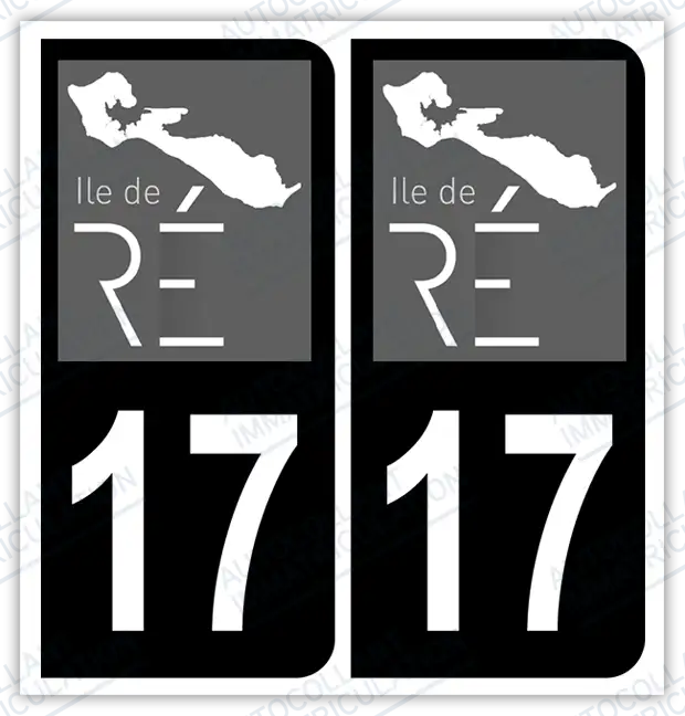 Auto - Autocollant immatriculation 17 - Ile de Ré