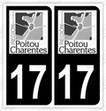 Auto - Autocollant immatriculation 17 – Poitou-Charentes